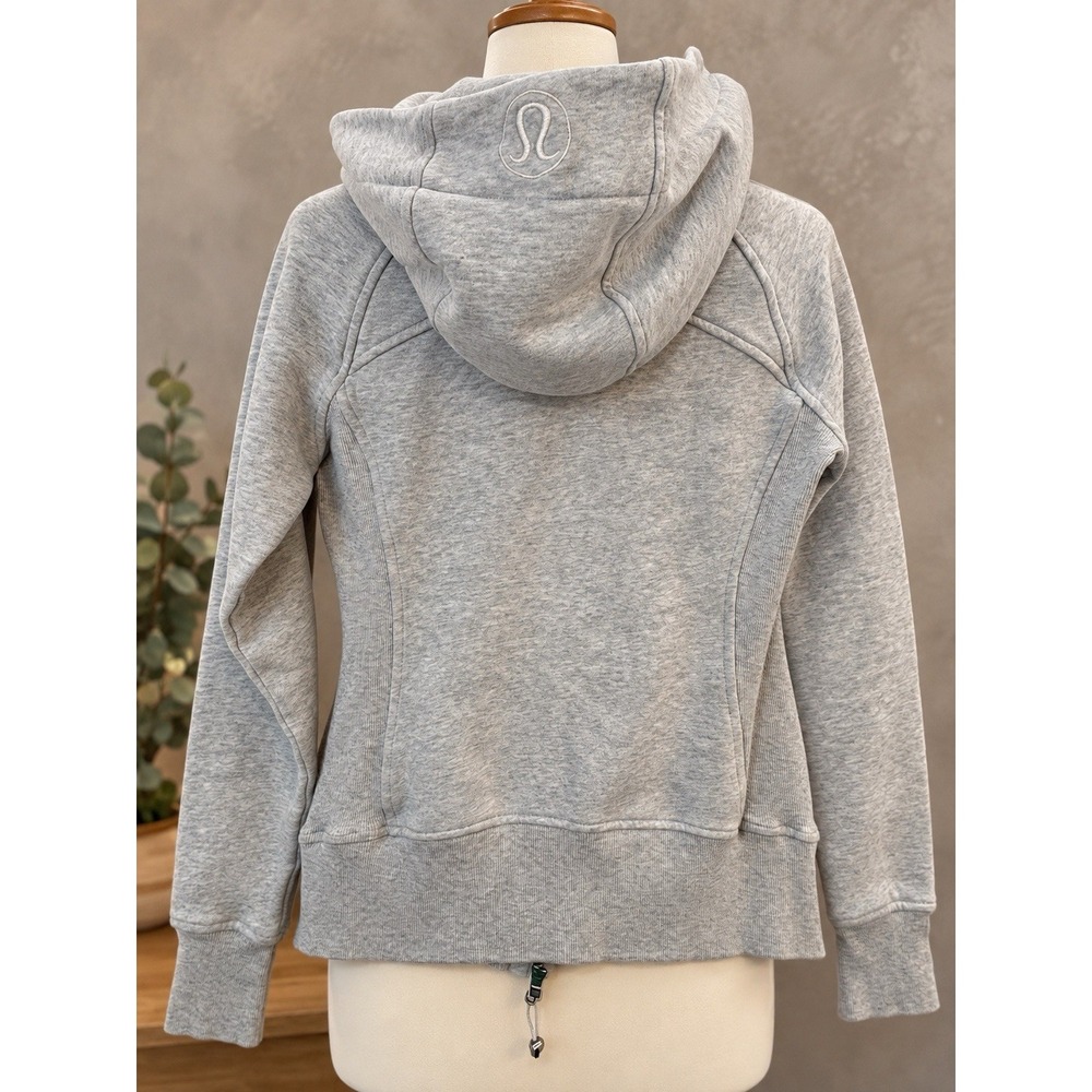 Lululemon Scuba Hoodie Women Size 4 Heather Gray Full Zip Jacket Thumbholes - Picture 2 of 16